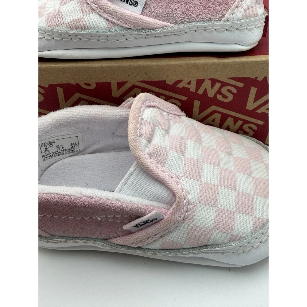 Infant Slip On Vans Checkered Powder Pink Size 2